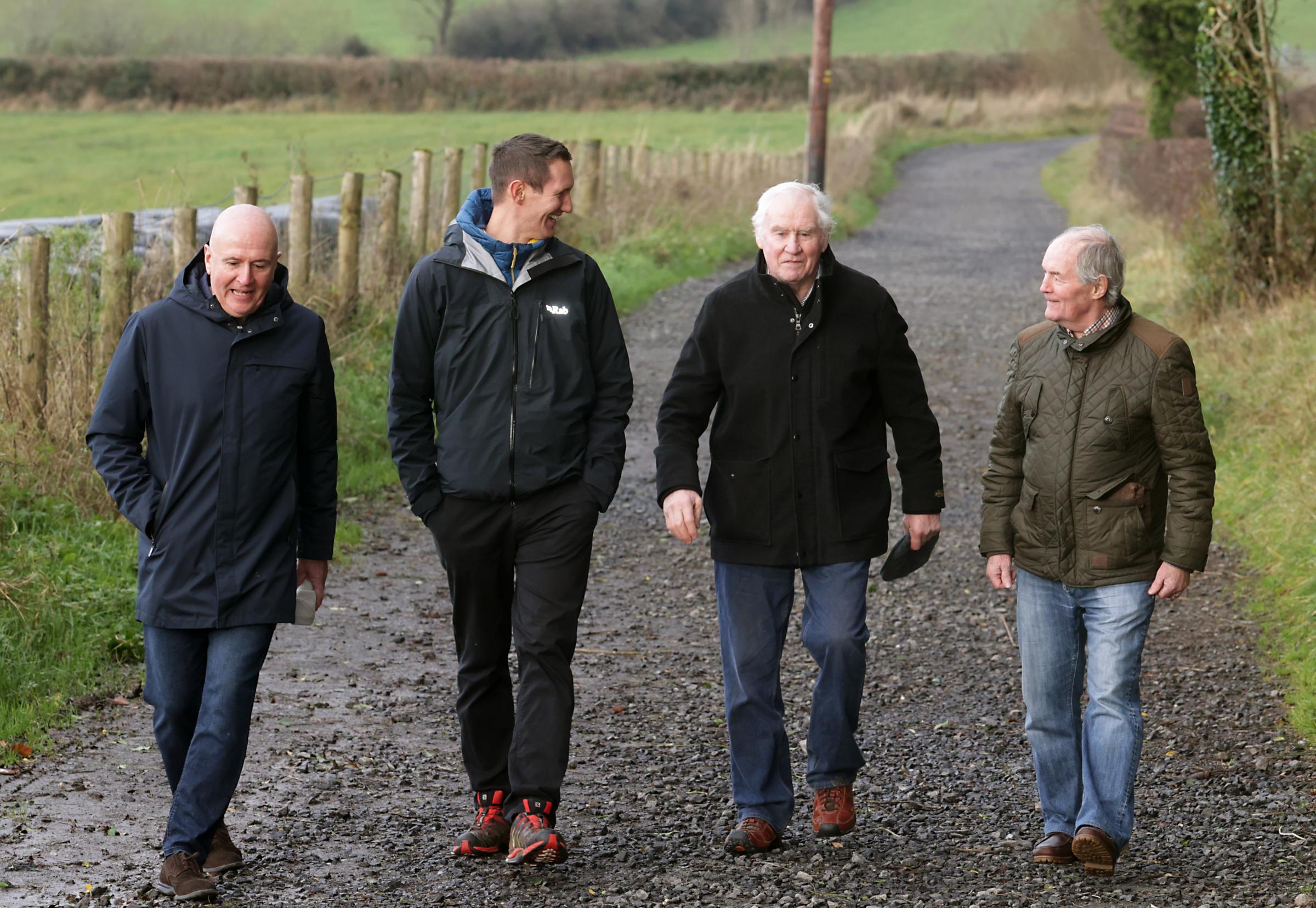 Pictured at the official launch of The Community Trails are from left, Barney Devine, Co-Ordinator; Chris Scott, Head of Operation, Outdoor Recreation Northern Ireland; Packie Drumm, Killesher Community Development Association and Dessi Reid, Cuilcagh to