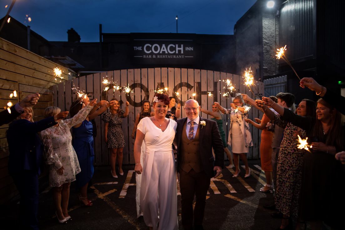 The Coach Inn and sparklers.