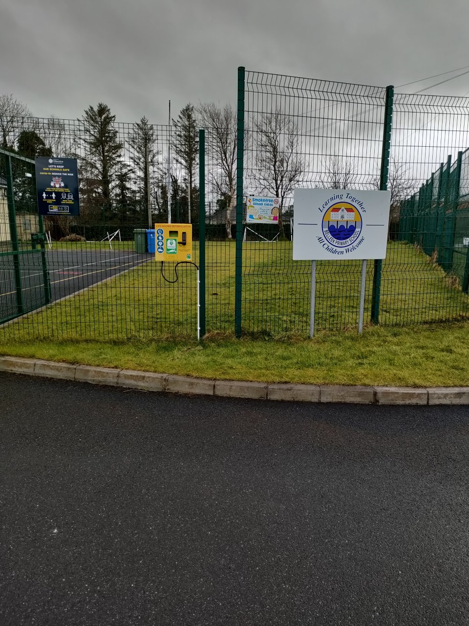 The defibrillator installed at Belleek PS.