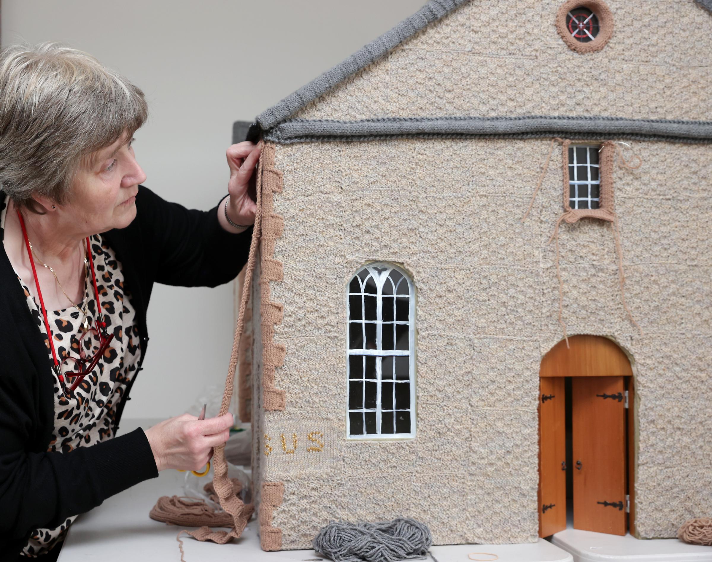 Knit, Stitch and Natter knitted St. Macartans Cathedral Clogher.