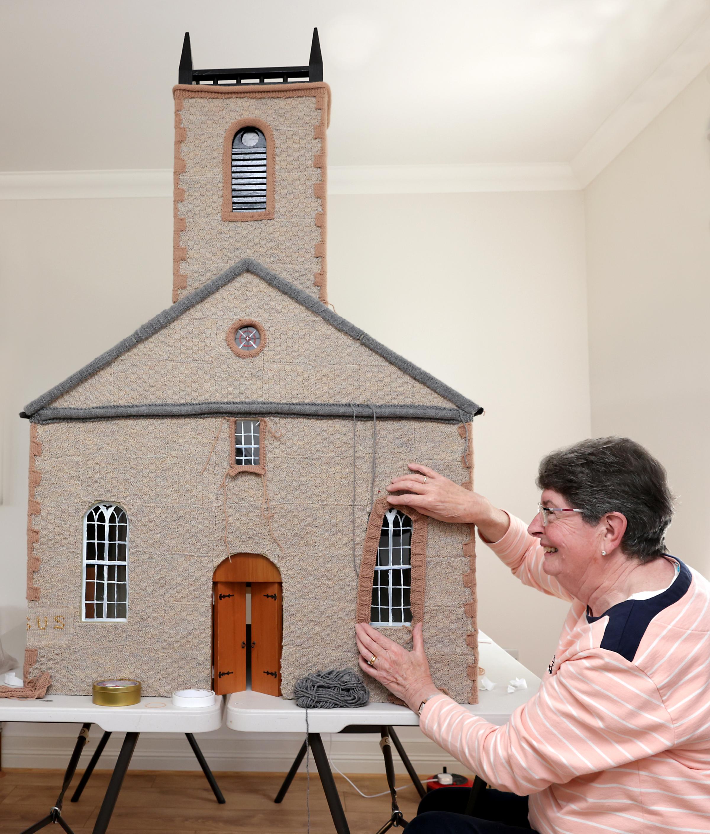 Knit, Stitch and Natter knitted St. Macartans Cathedral Clogher.