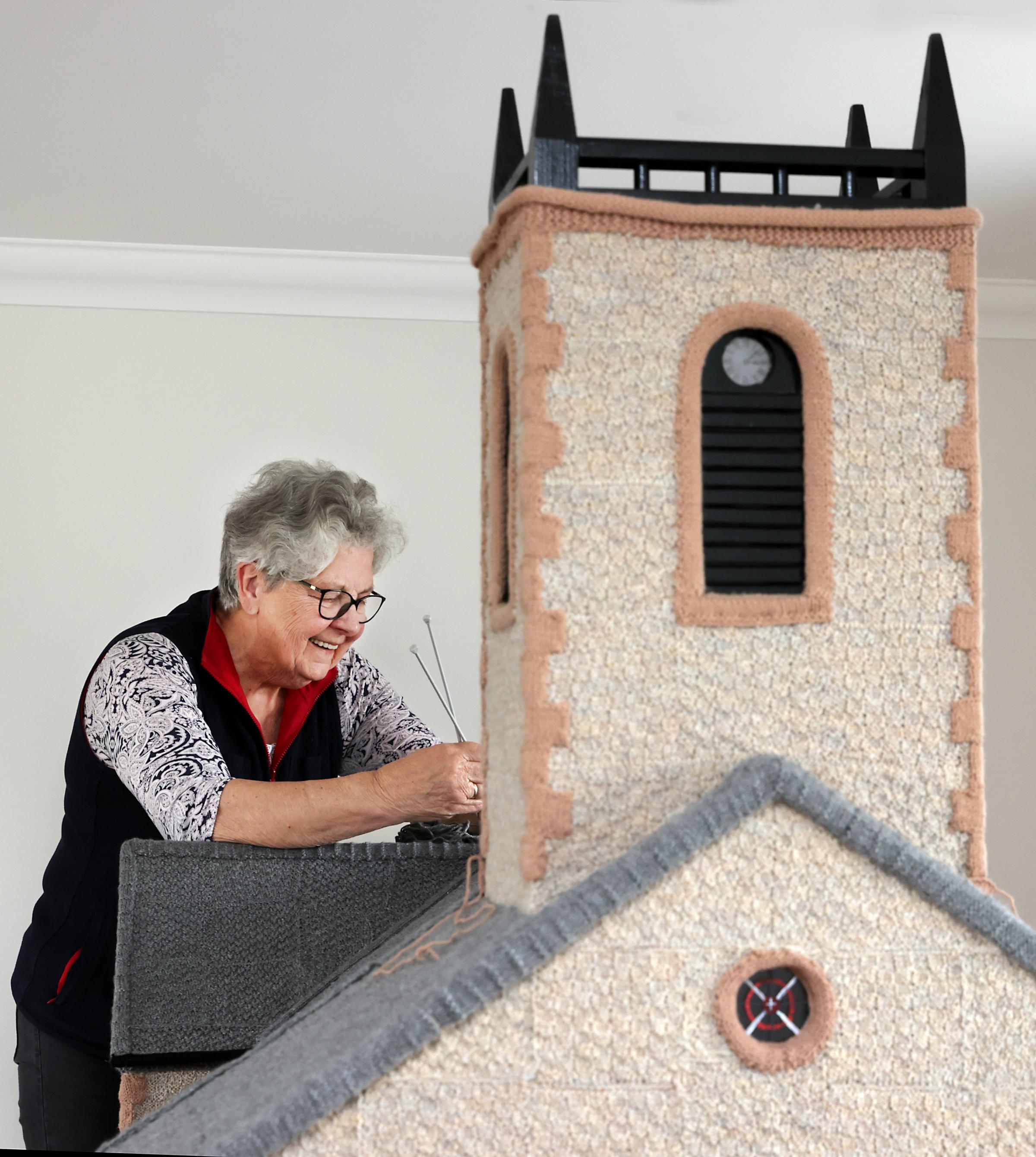 Knit, Stitch and Natter knitted St. Macartans Cathedral Clogher.