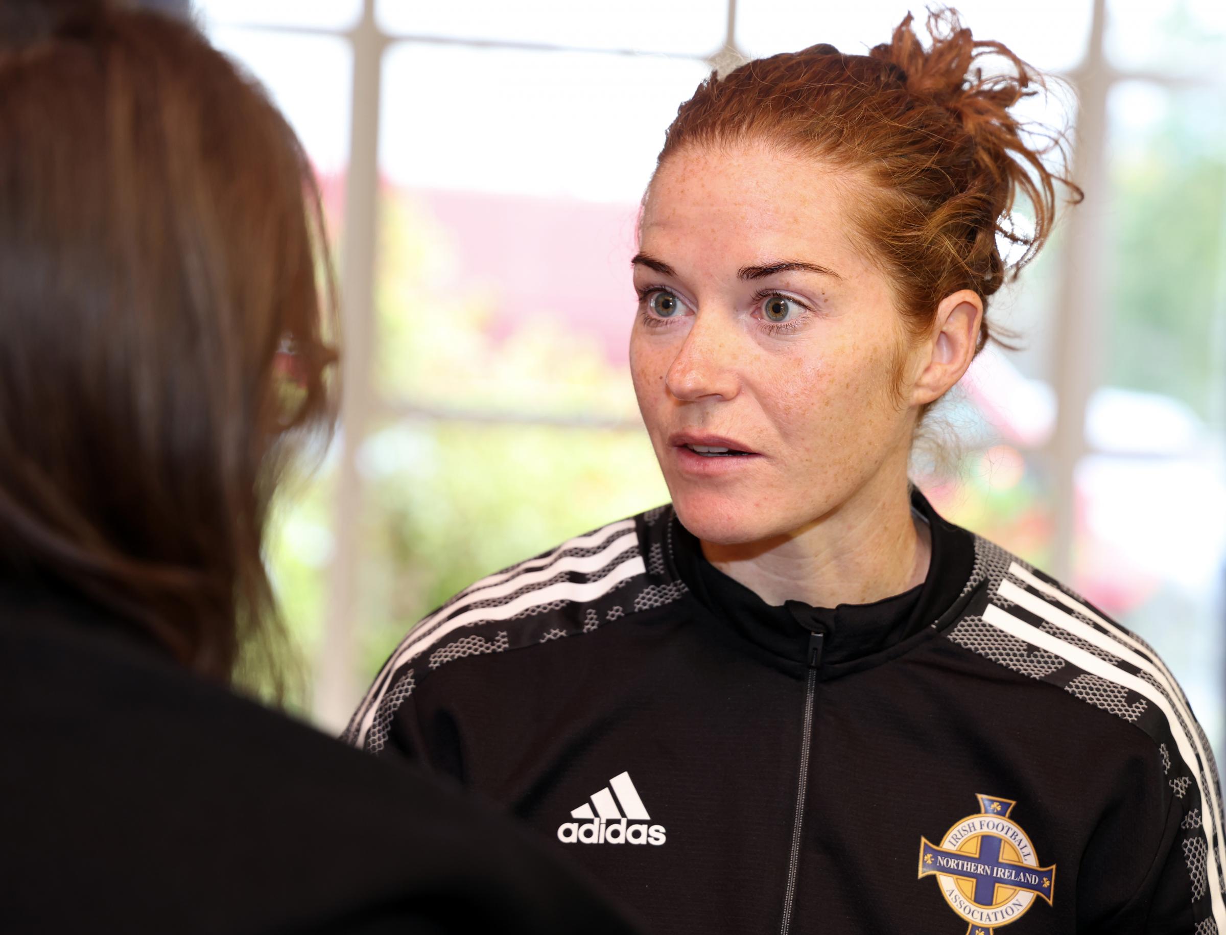 Marissa Callaghan, Northern Ireland Captain and IFA Diversification Officer, speaking to Jessica Campbell, Impartial Reporter.