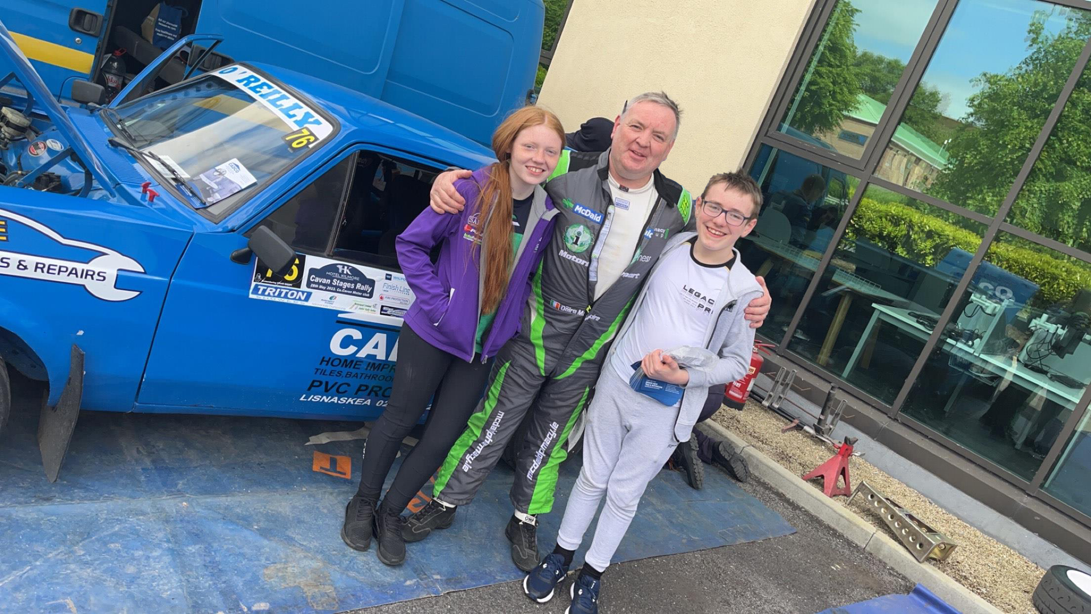 The late Dáire Maguire pictured with his children, Meghan and Christopher.